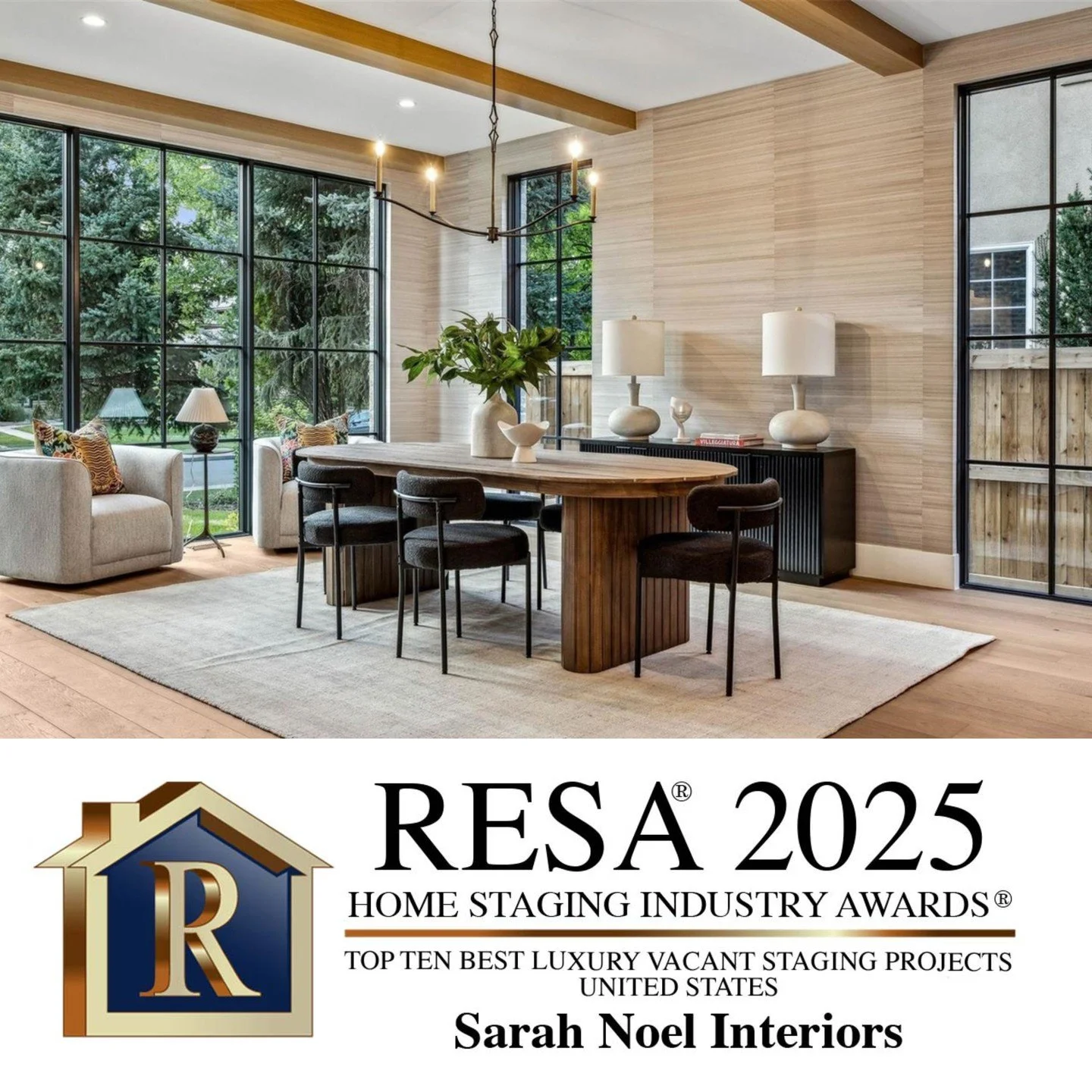 Our continued week of gratefulness is for the industry recognition on BOTH fronts of the business - including multiple staging awards from @resahq AND being named among the top interior designers by @coloradohomes. Running two ends of a business crea