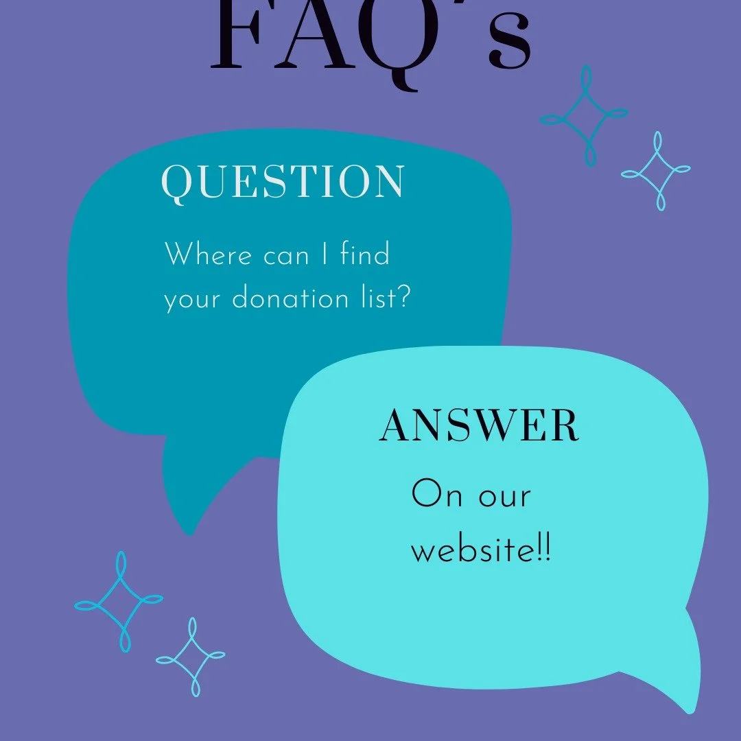 We consistently get asked what items we are in need of - all of this information can be found on our website! Go to turningpointservices.org and click the &quot;Donation Wishlist&quot; tab! 

You can also subscribe to our monthly newsletter, which we