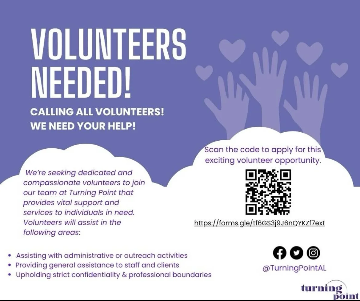 Make a difference that truly matters. Turning Point is seeking dedicated volunteers to support survivors of domestic violence and sexual assault. Whether it&rsquo;s helping at events, organizing donations, offering administrative support, or lending 