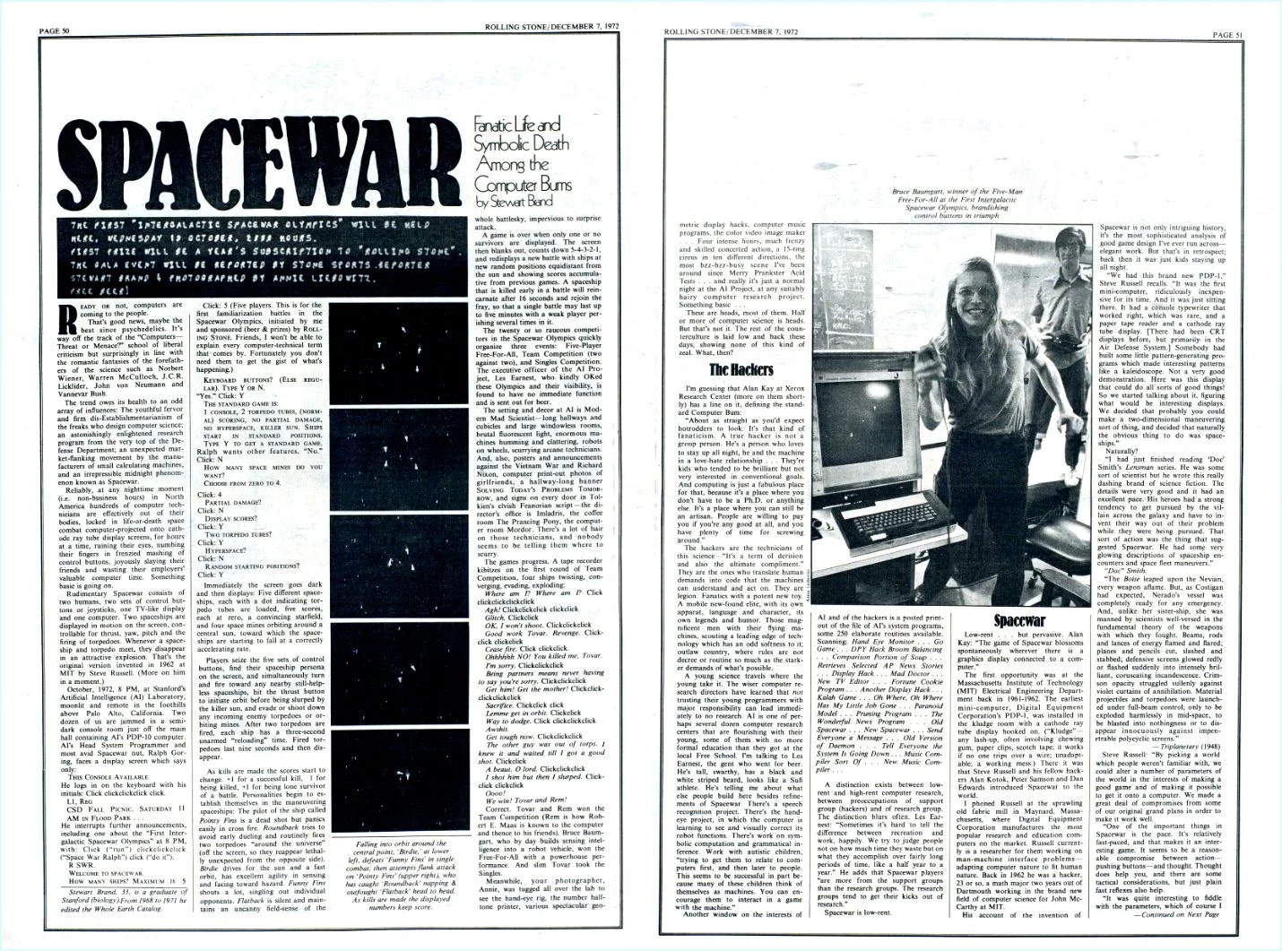 SPACEWAR:  Fanatic Life and Symbolic Death Among the Computer Bums