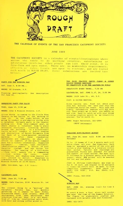 First Cacophony publicity for the Man
