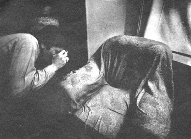 A sculptor attending an LSD party in Detroit is so moved by the pattern of a shabby chair covering that he spends half an hour trying to take a picture of it.