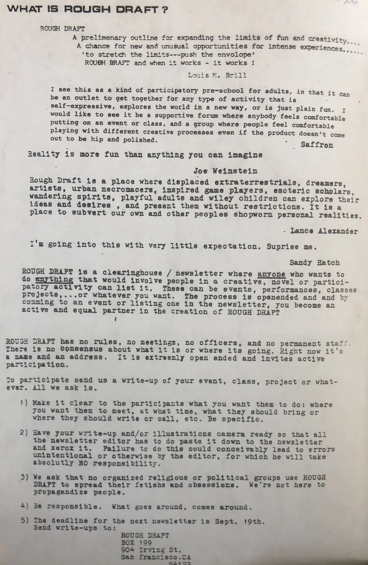 The original proposal