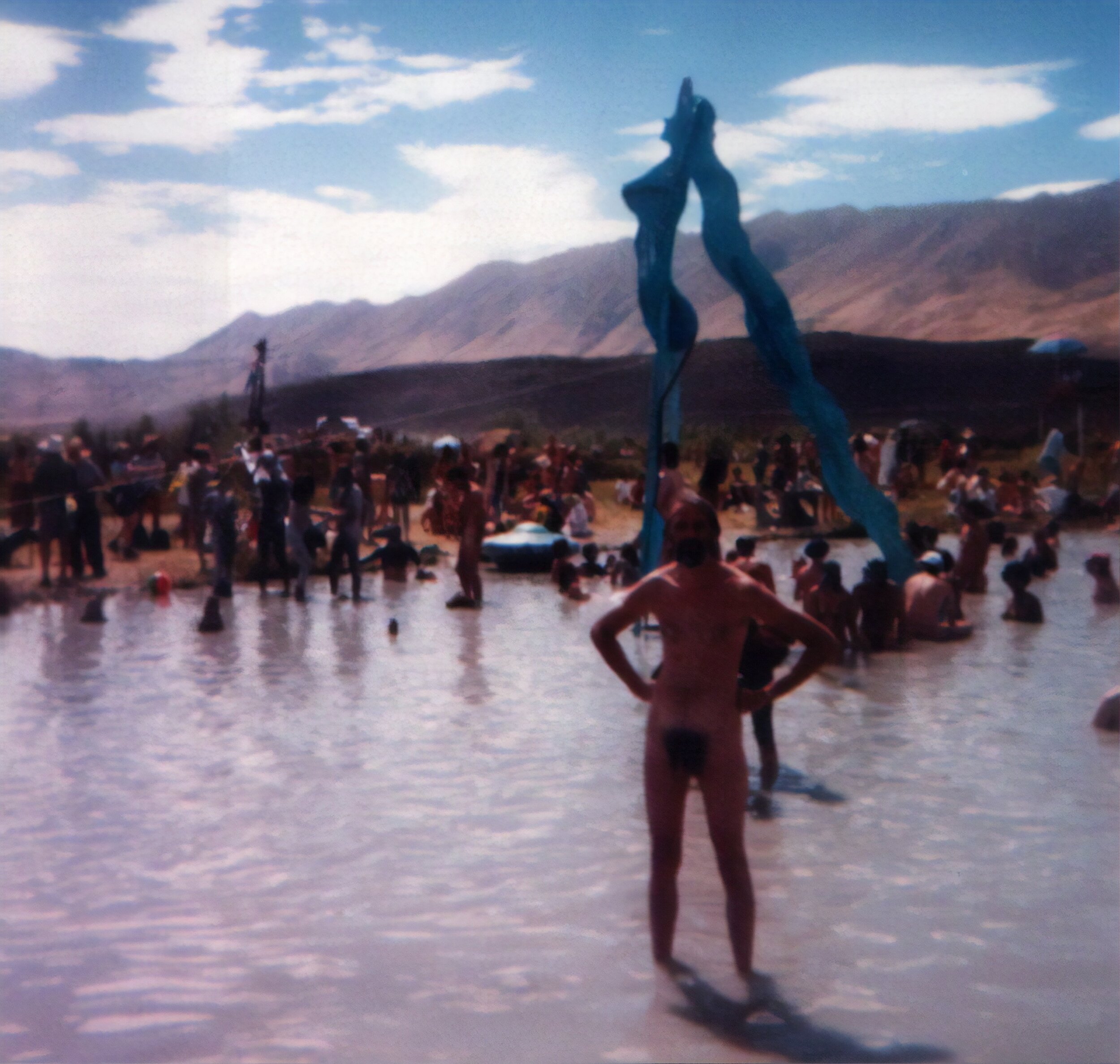  Fly Hot Springs. That's me in the foreground. I took a disposable camera to the springs and unfortunately this is the only picture that came out fairly well. I don't think it is good to leave cameras in the wet grass under the hot sun. You just had 