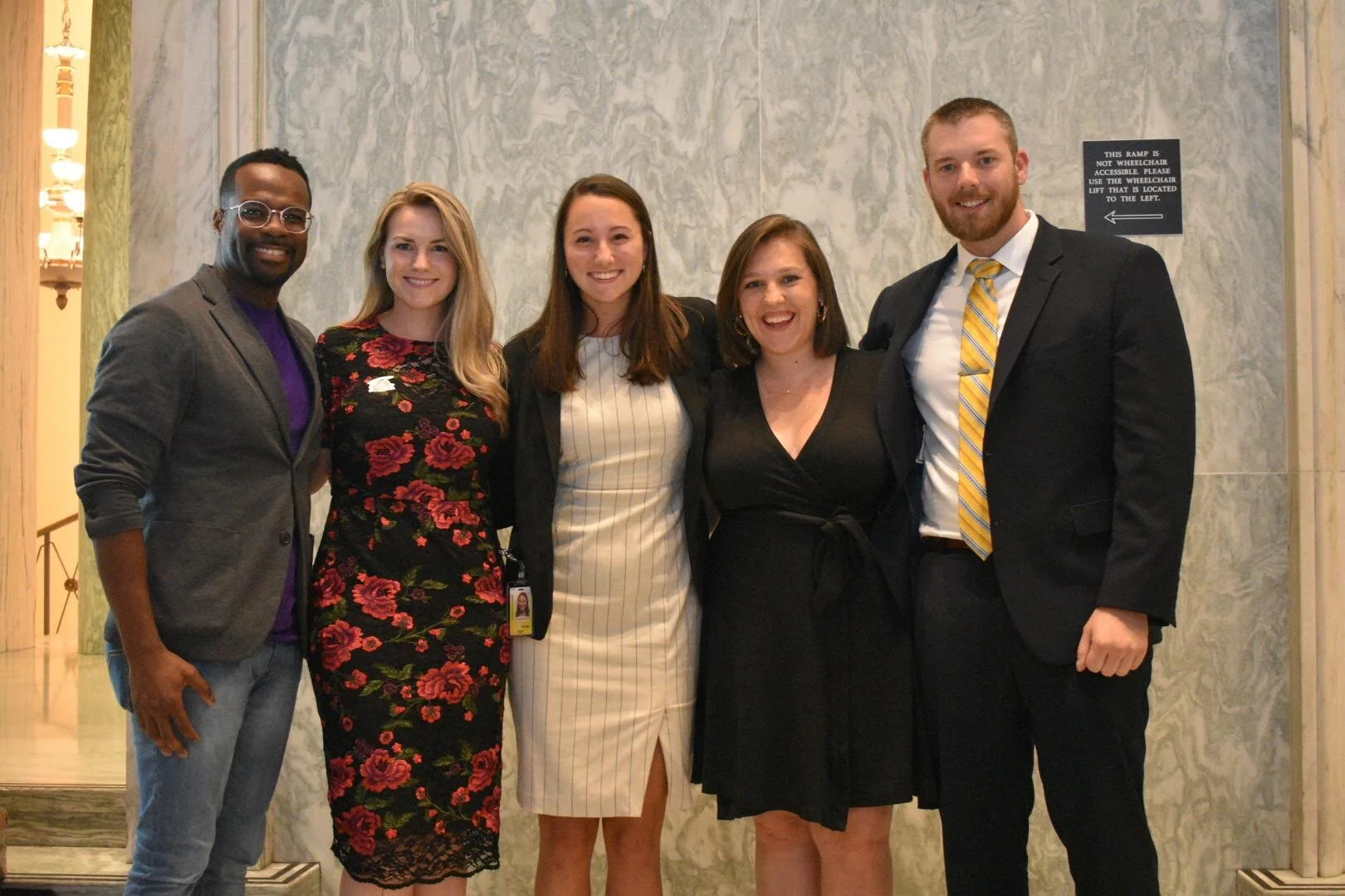 Left to right: Orie Ward, Executive Director, The Purple Aisle Audrey Henson, Founder & CEO, College to Congress Madison P., Student and program winner Maria Giannopouloss, Google Civics Outreach Ryan S., Student and program winner