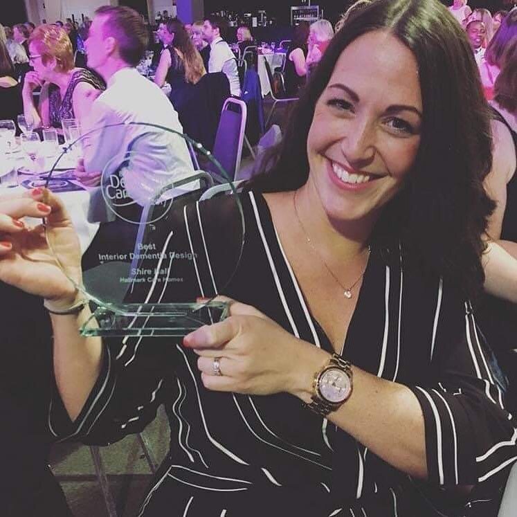 In 2017 I scooped &ldquo;Best Interior Dementia Design&rdquo; whilst working alongside Hallmark Care Homes for their home in Cardiff - What a memory!! 
My baby girl was only two weeks old and I clearly remember the drive up to Doncaster with her in t