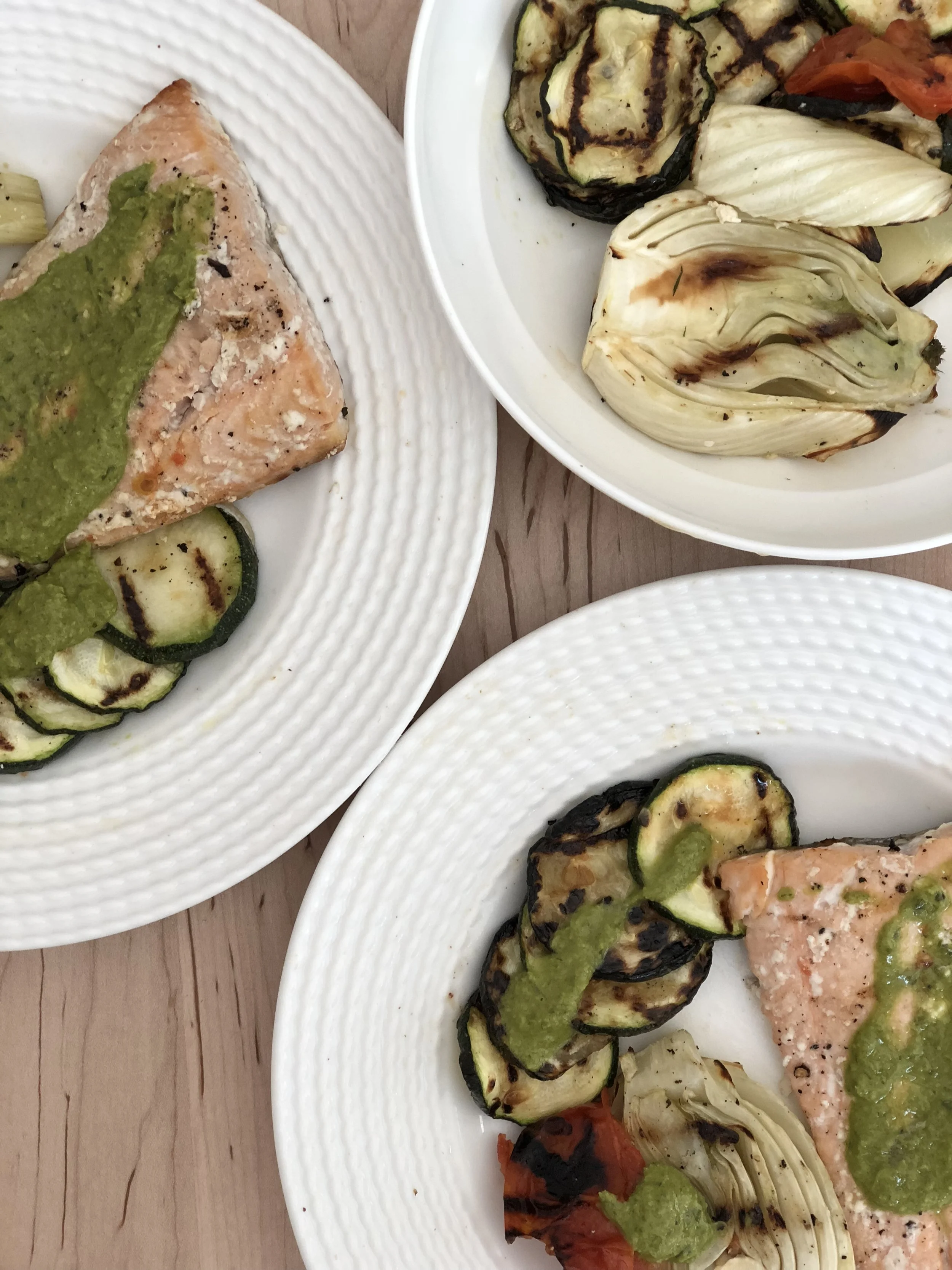 Grilled Salmon and Summer Veggies with Chimichurri