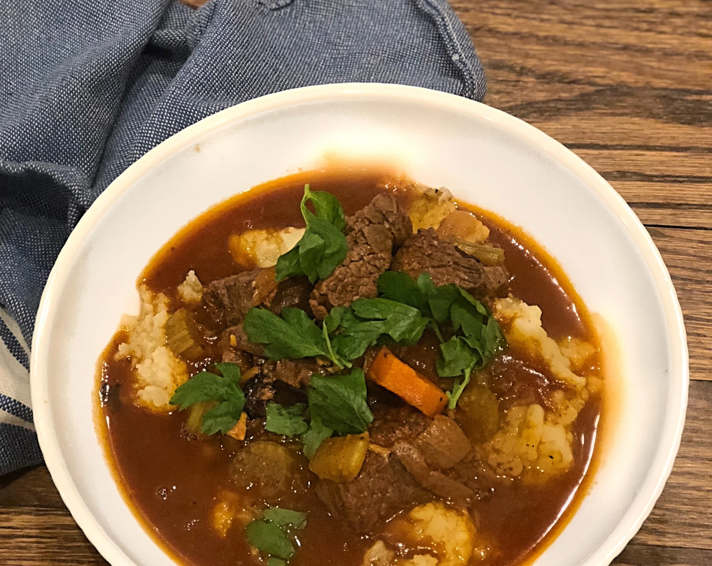 Fall Beef Stew and Mashed Potatoes