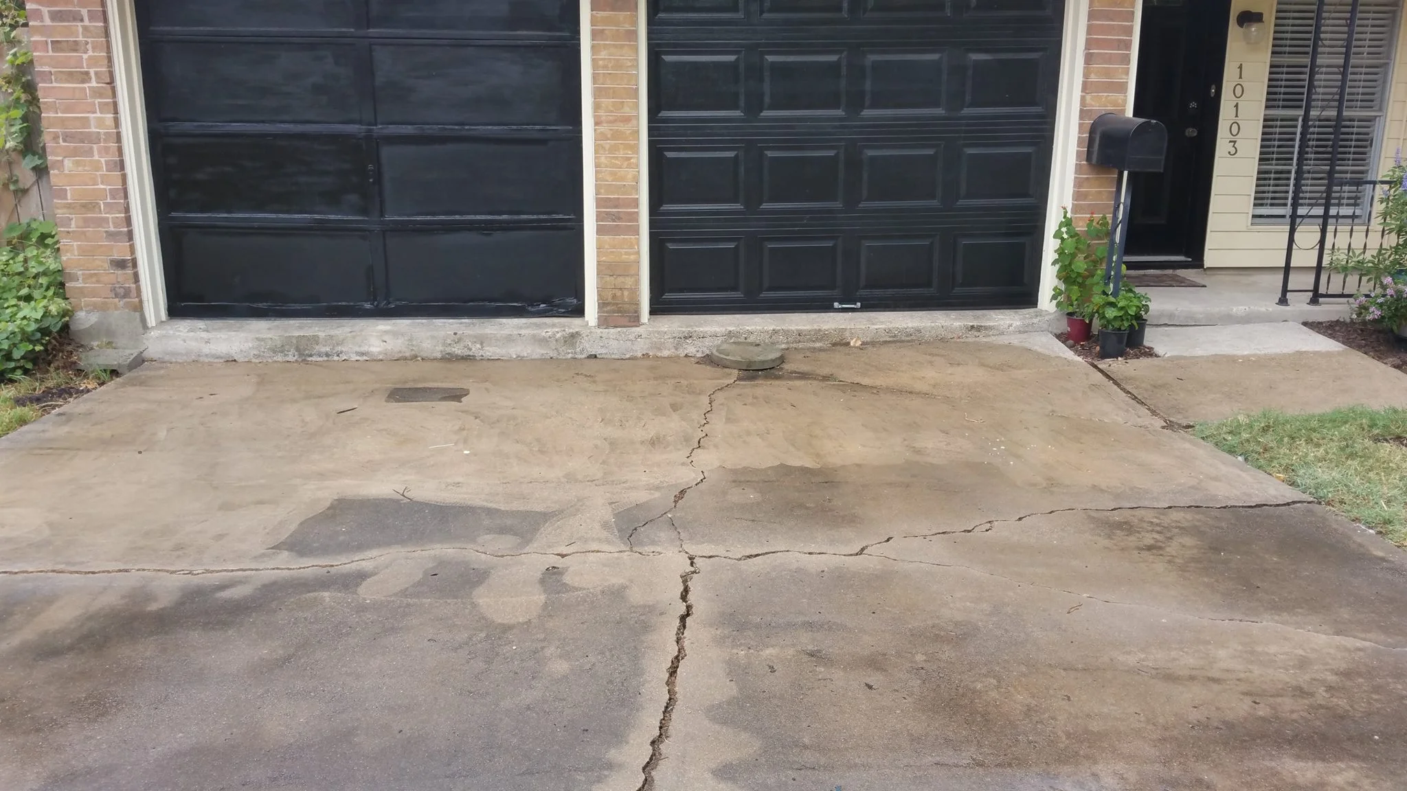 BEFORE - The Driveway slab was 6" down