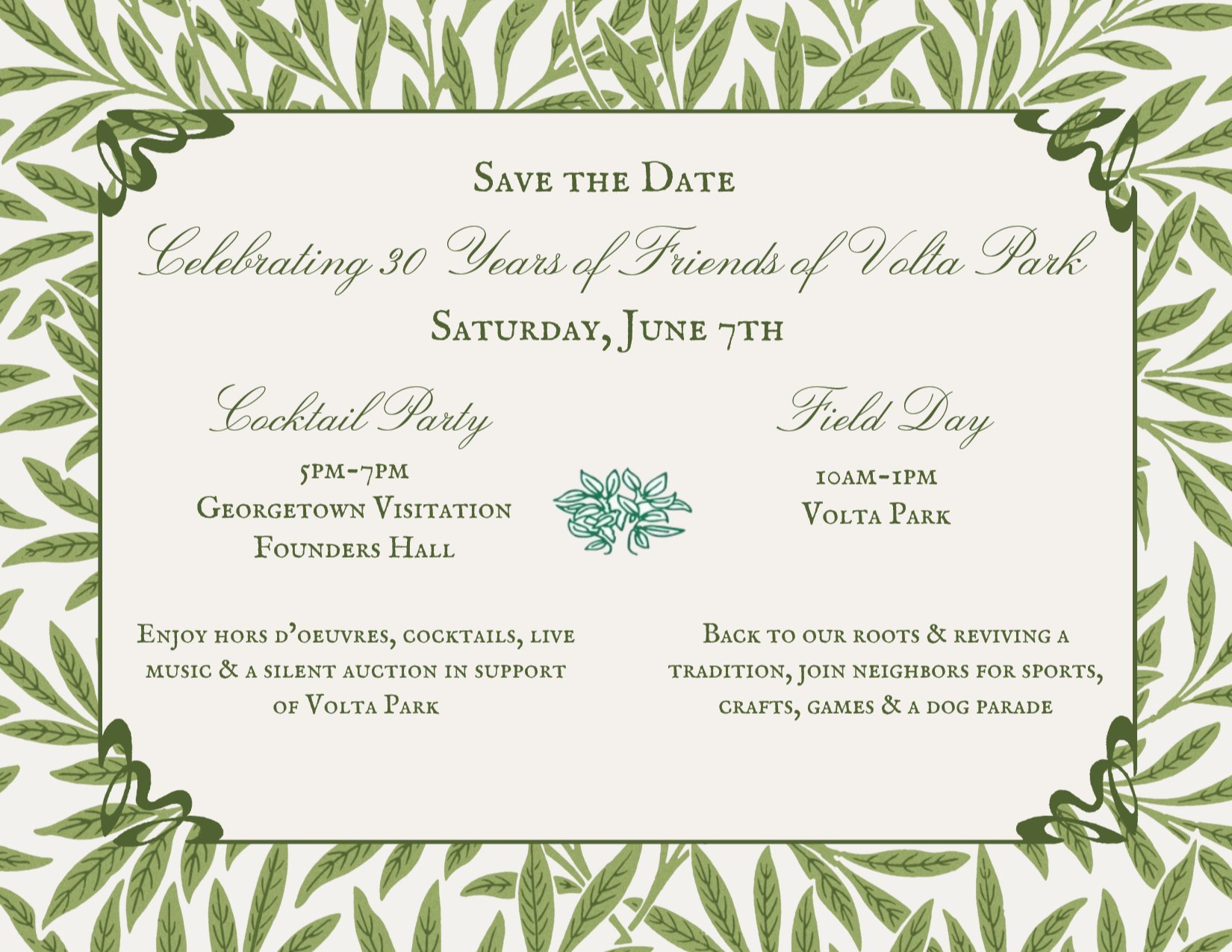 30th Anniversary Cocktail Party & Field Day