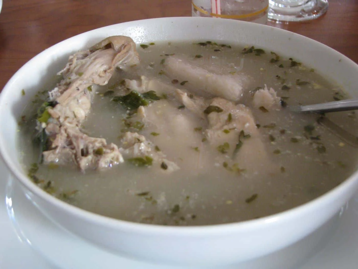 Traditional chicken soup of Panama, known as "Sancocho"