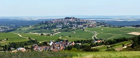 The village of Sancerre, perched 1000ft above the Loire River