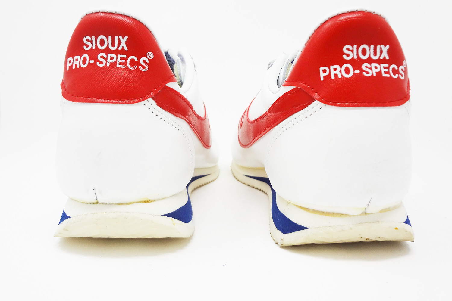 Old school Pro-Specs Sioux Nike Cortez style vintage running shoes rear view label @ The Deffest