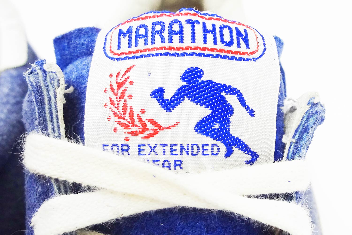 Marathon brand 70s 80s vintage sneakers "For extended wear"  label detail @ The Deffest
