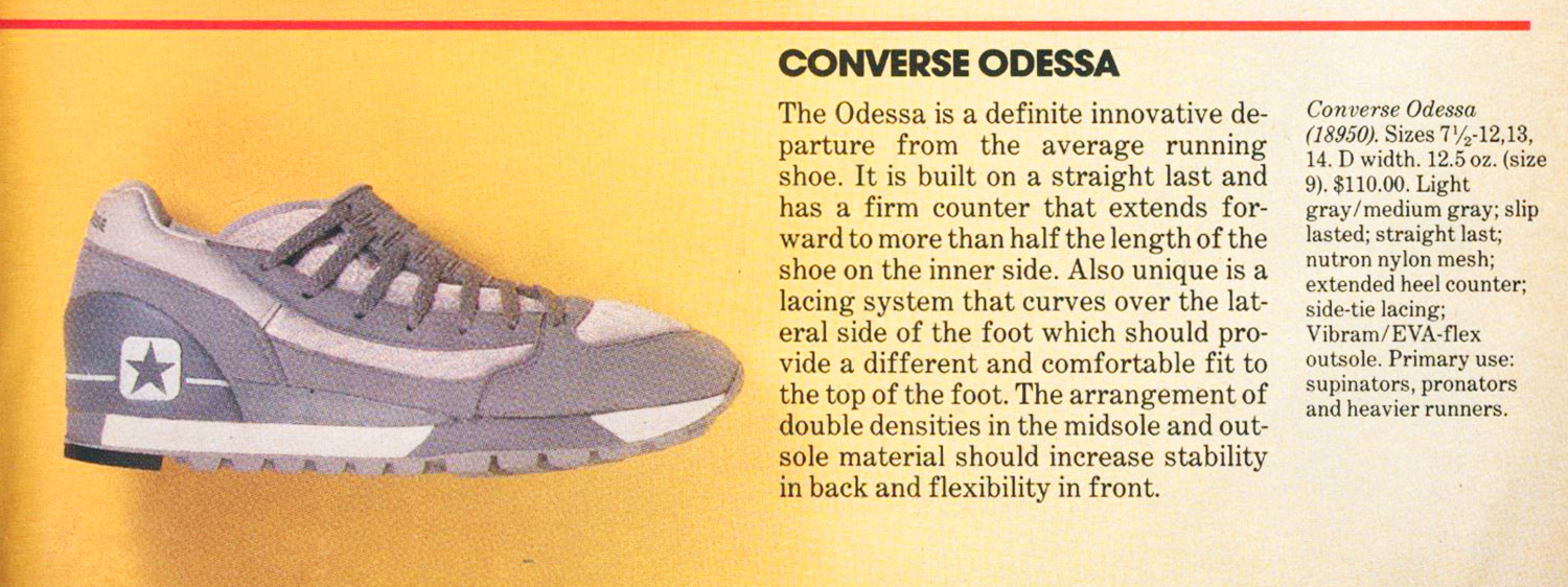 Converse Odessa 1985 side way lace vintage running shoes ad @ The Deffest