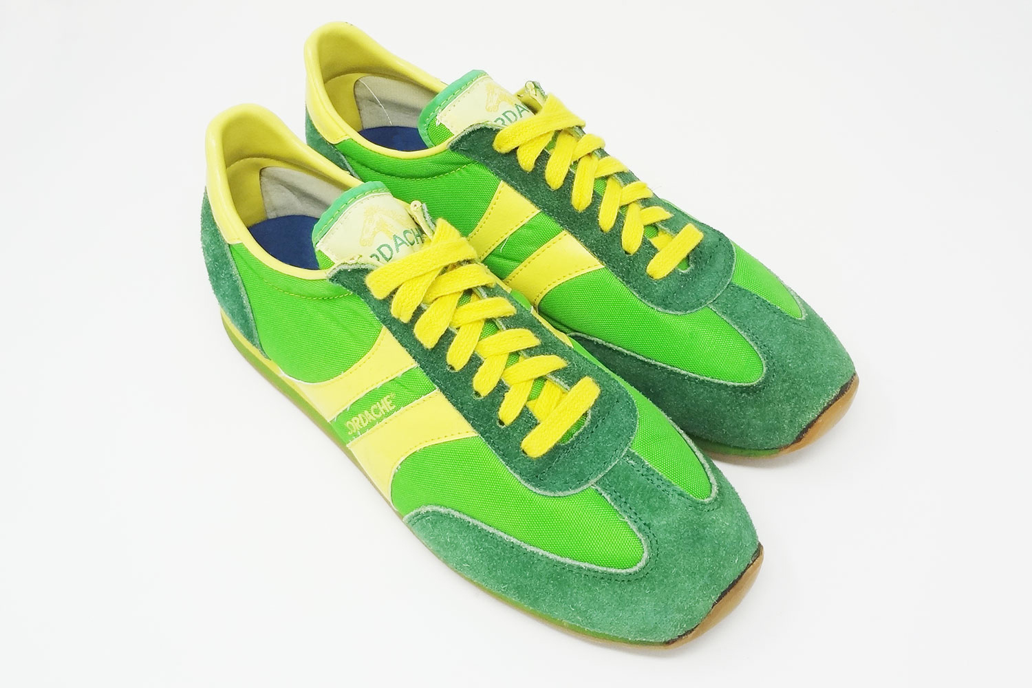 Rare Jordache green and yellow vintage sneakers @ The Deffest