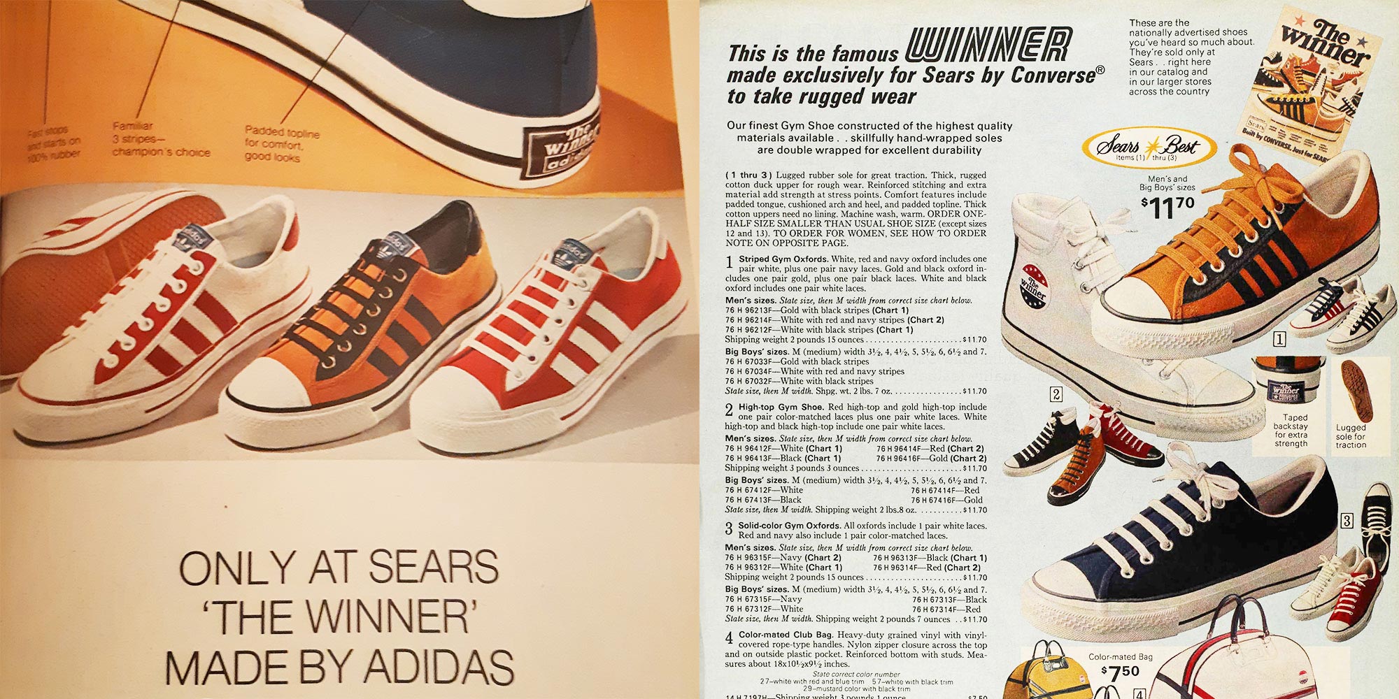 Sears the Winner 1974 vintage shoes 
