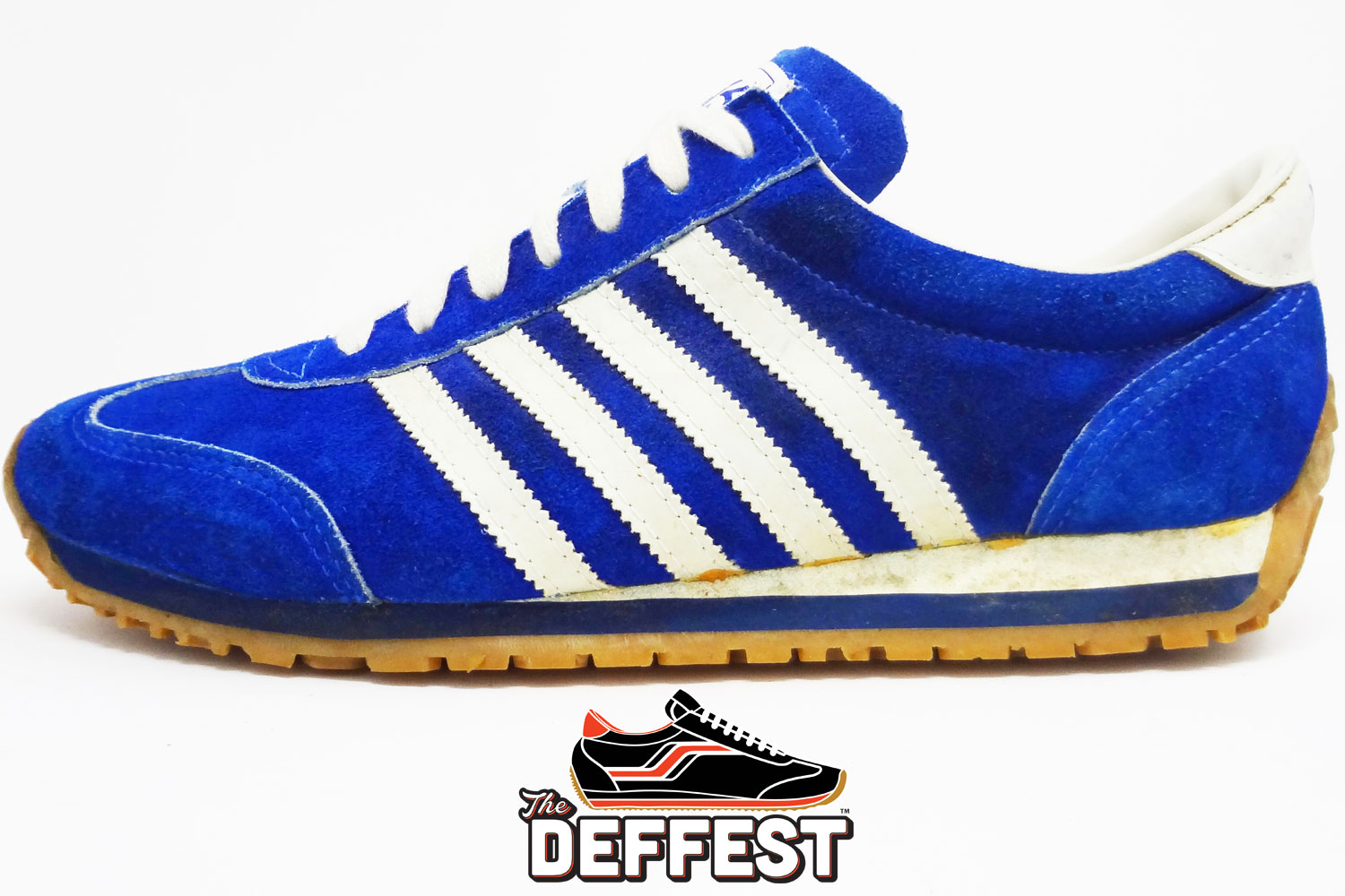 Jets 70s 80s four stripe vintage sneakers profile view @ The Deffest