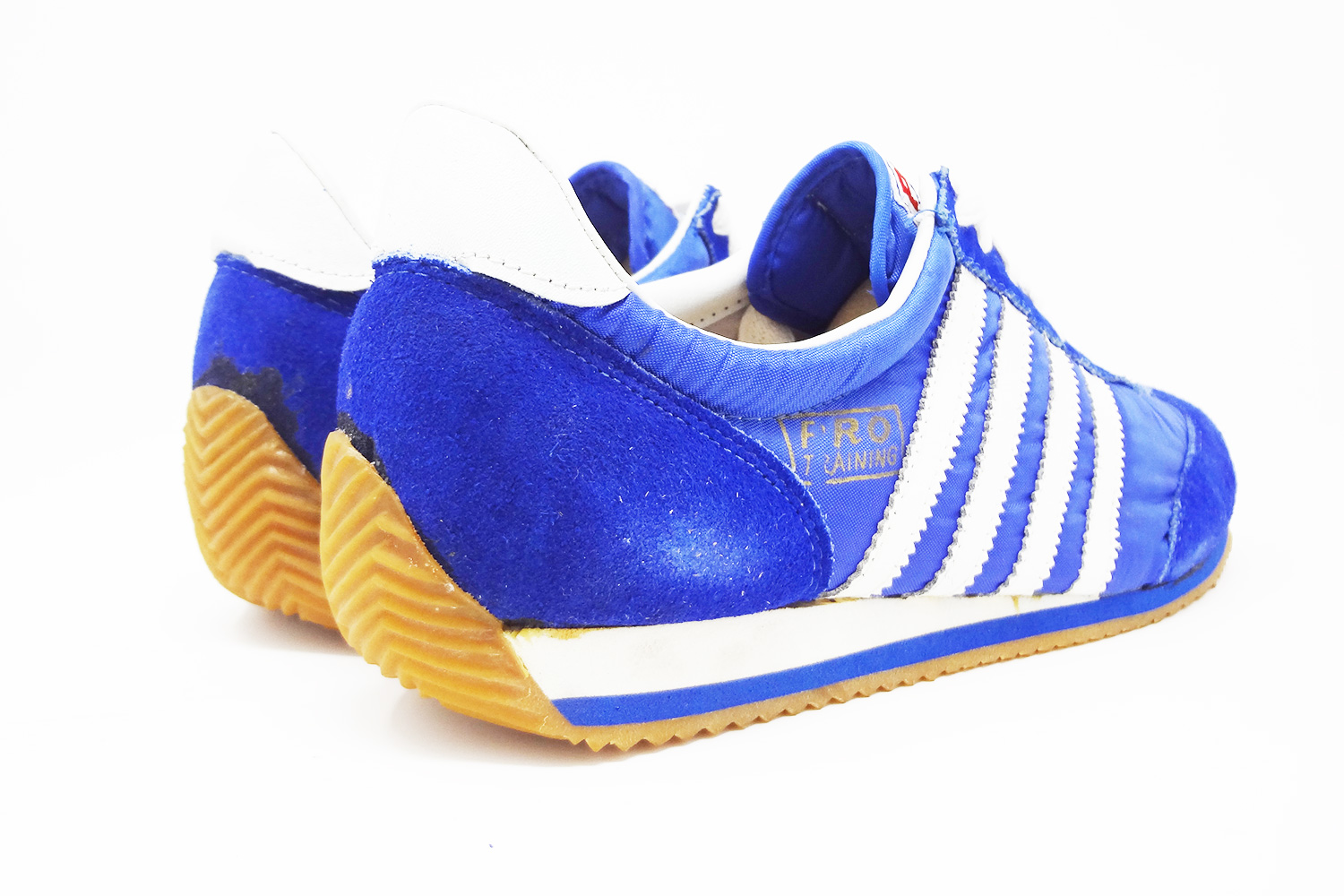 Pro Training classic Adidas style stripes sneakers rear 3-4 view @ The Deffest
