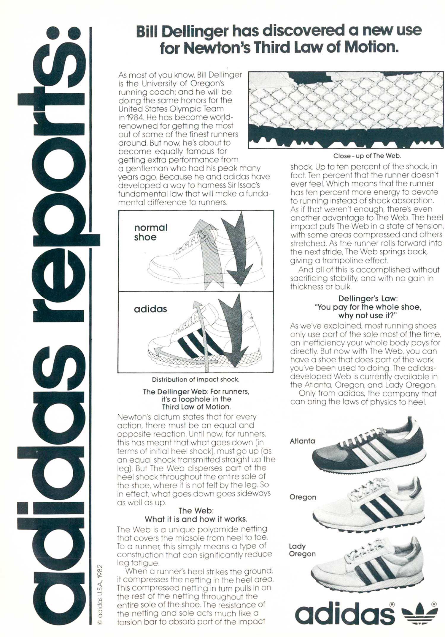 adidas 1982 Oregon Dellinger Web vintage sneaker ad @ The Deffest