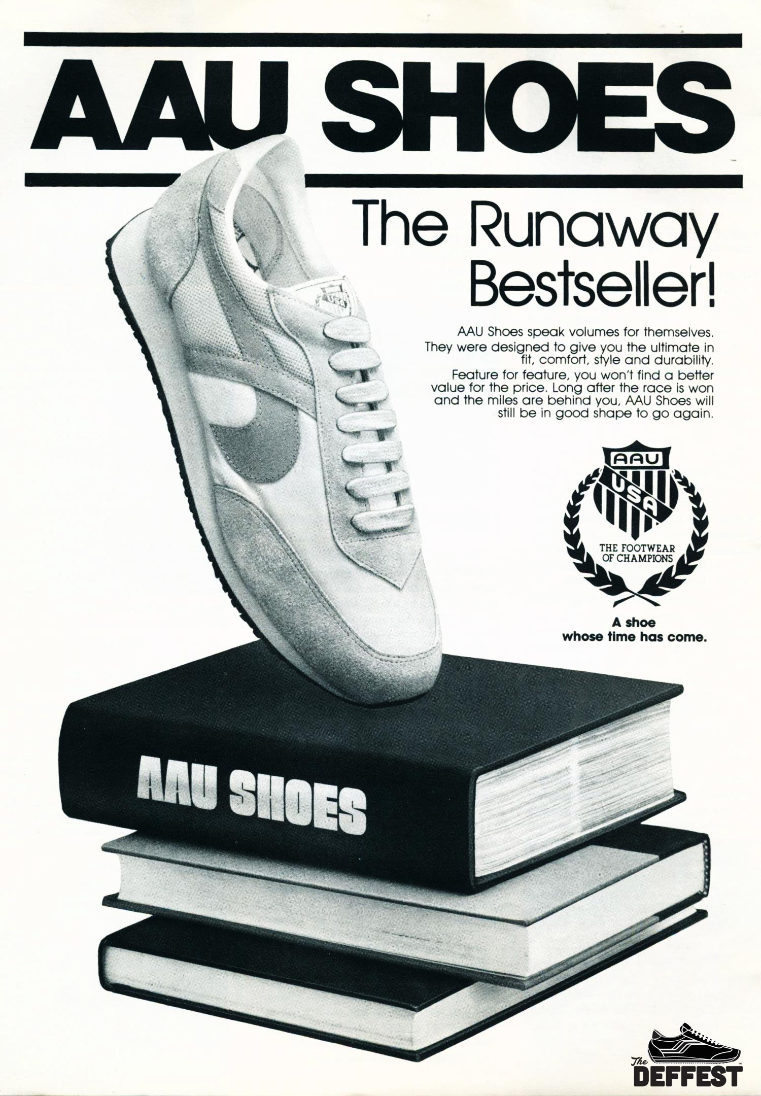 The Deffest®. A vintage and retro sneaker blog. — AAU 1980 upside down  swoosh vintage sneaker ad