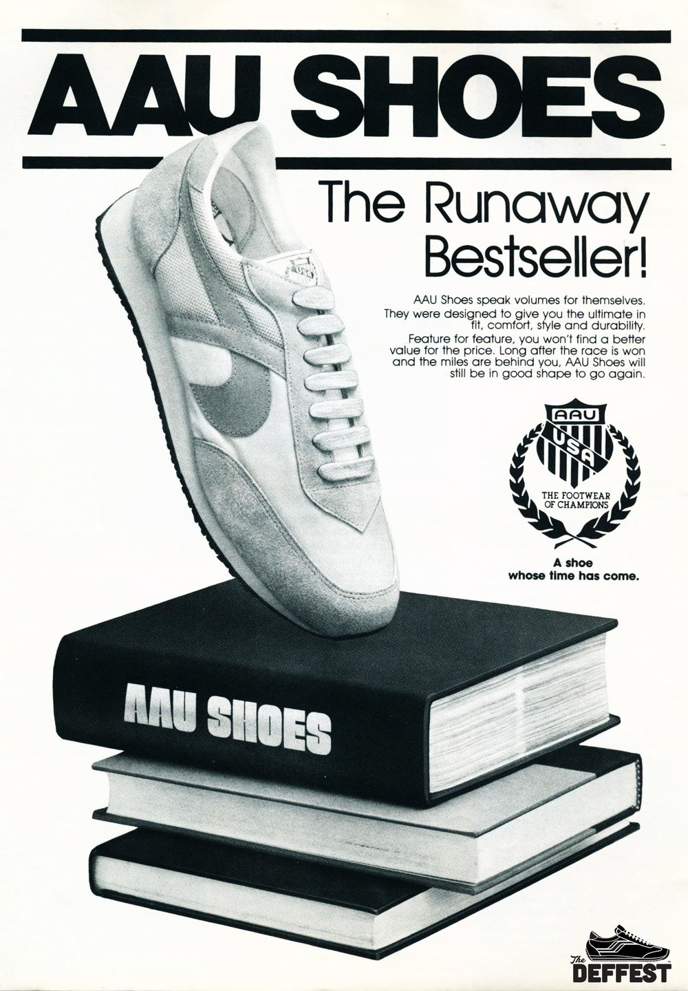 extremidades Elasticidad Estrecho de Bering The Deffest®. A vintage and retro sneaker blog. — AAU 1980 upside down  swoosh vintage sneaker ad