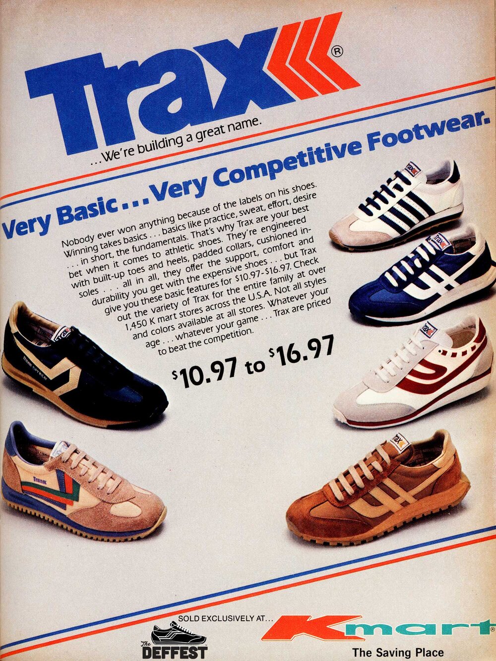 sneen Pudsigt musikalsk The Deffest®. A vintage and retro sneaker blog. — Trax by Kmart 1979  vintage sneaker ad