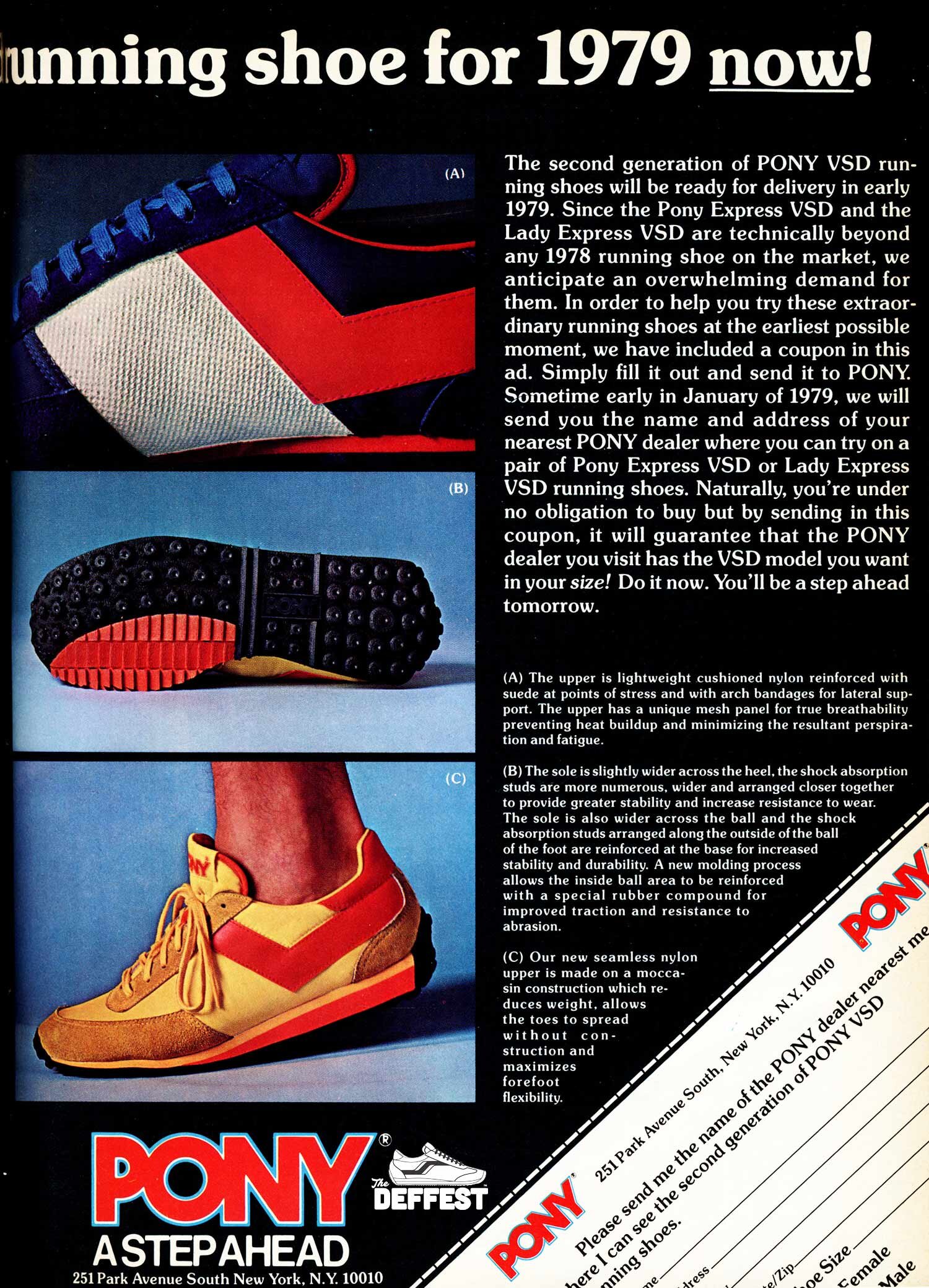 Vintage 1978 Pony Express VSD retro sneaker ad @ The Deffest