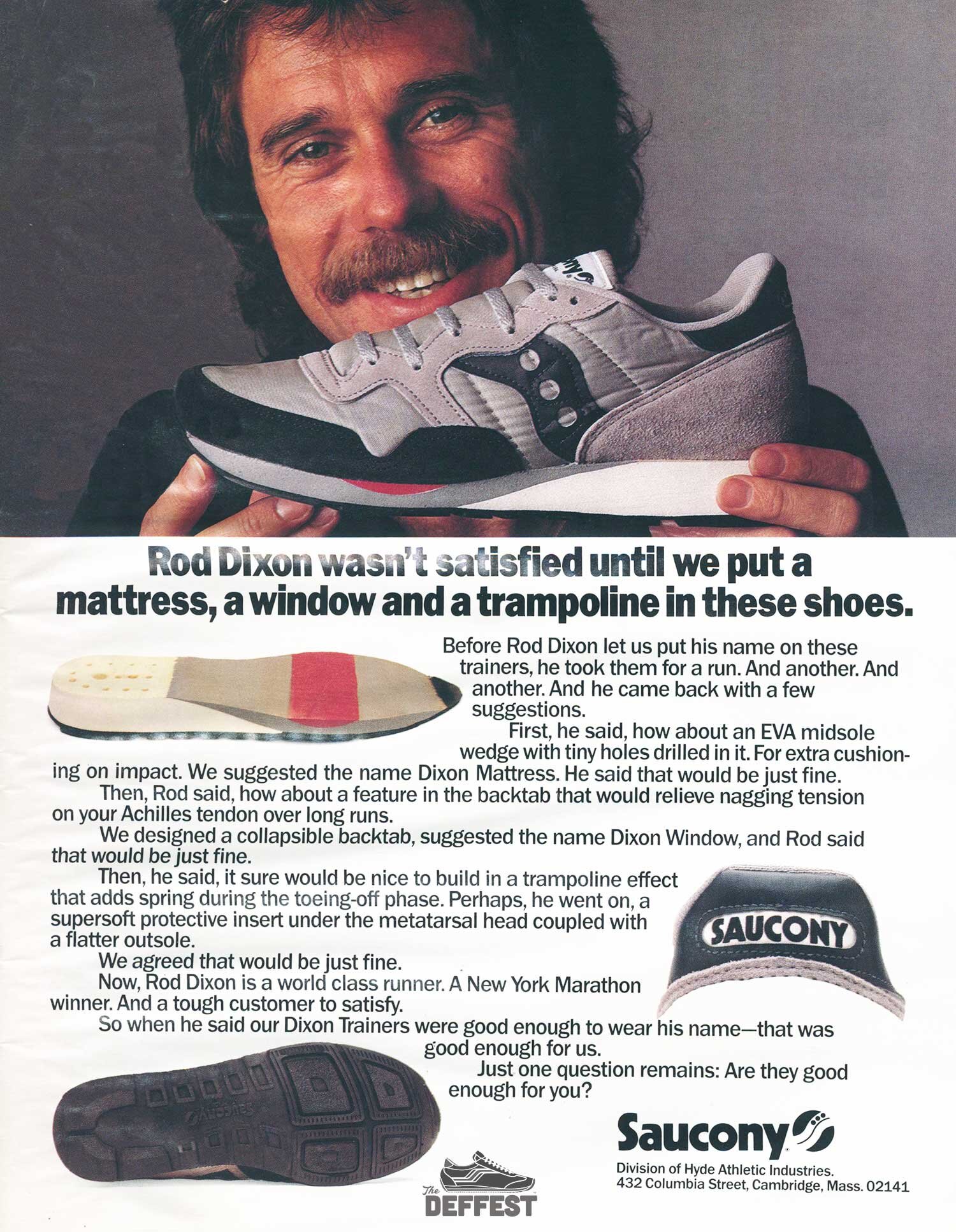 Saucony Rod Dixon trainers vintage ad