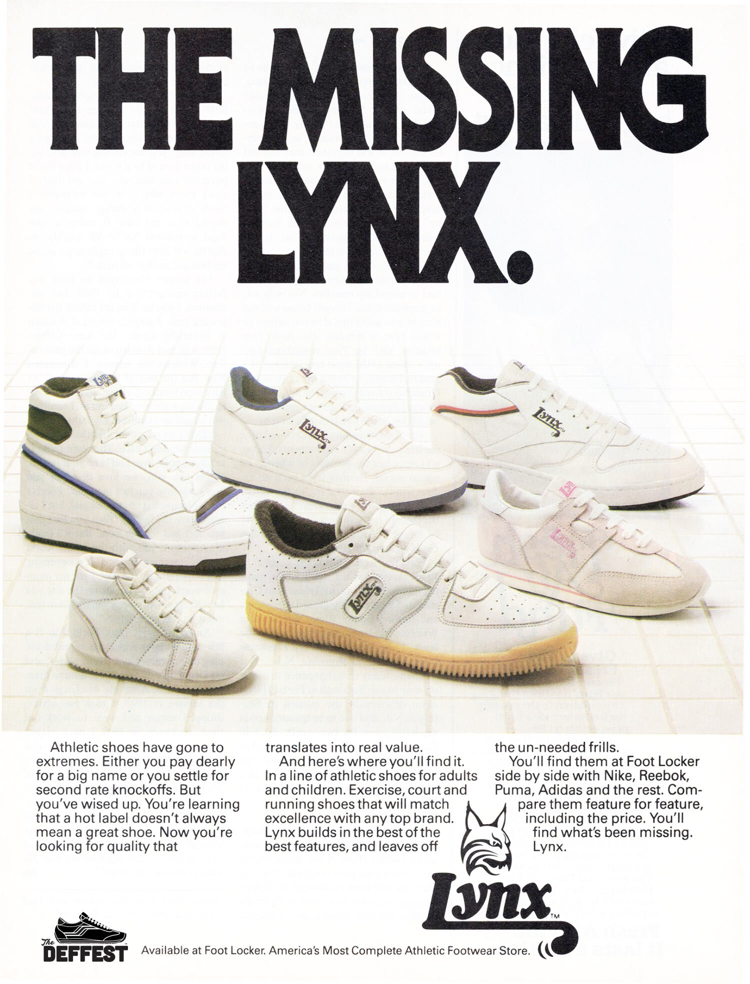 1980s FOOT LOCKER Shoes Ad, 8X10 Vintage Magazine Advertisement, Adidas  Nike Saucony, Vintage Sneakerhead Decor