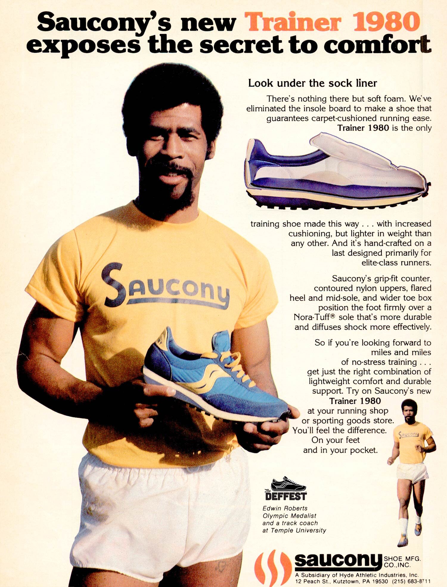 The Deffest®. A vintage and retro sneaker blog. — Saucony Trainer 1980  vintage sneaker ad