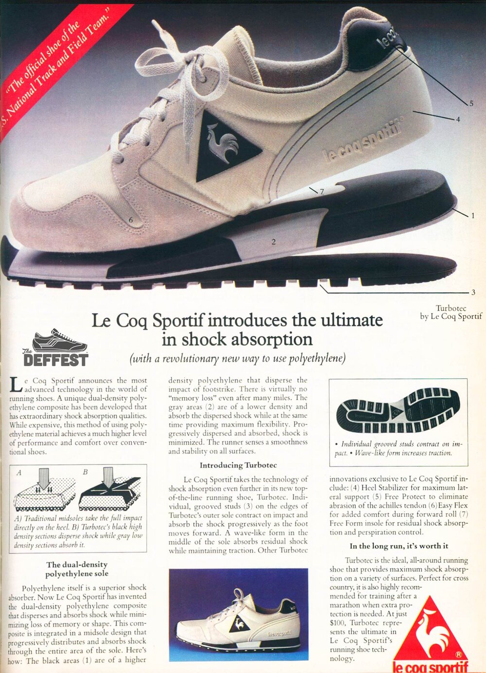 Hoop van Isaac knoflook The Deffest®. A vintage and retro sneaker blog. — Le Coq Sportif Turbotec  vintage sneaker ad