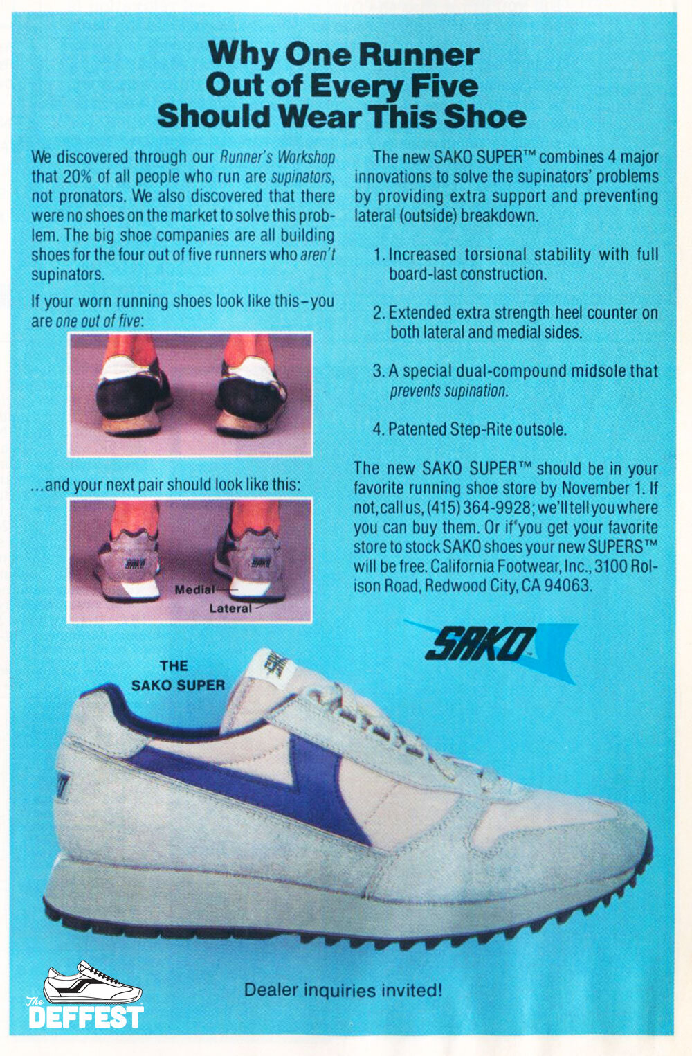 1984 Sako Super vintage sneaker ad ​@ The Deffest