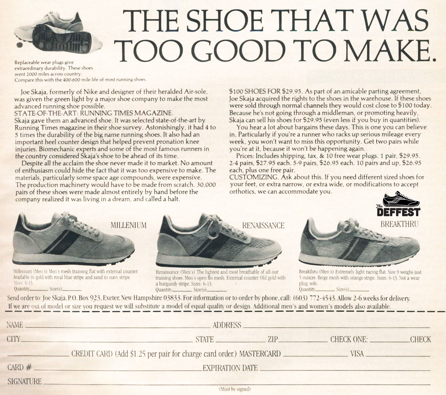 Keds Joe Skaja 1983 vintage innovation sneaker ad @ The Deffest