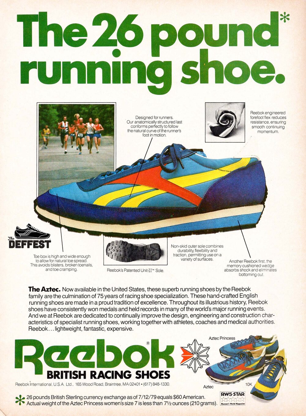 Por separado Abundantemente tetraedro The Deffest®. A vintage and retro sneaker blog. — Reebok Aztec 1980 vintage  running shoes ad
