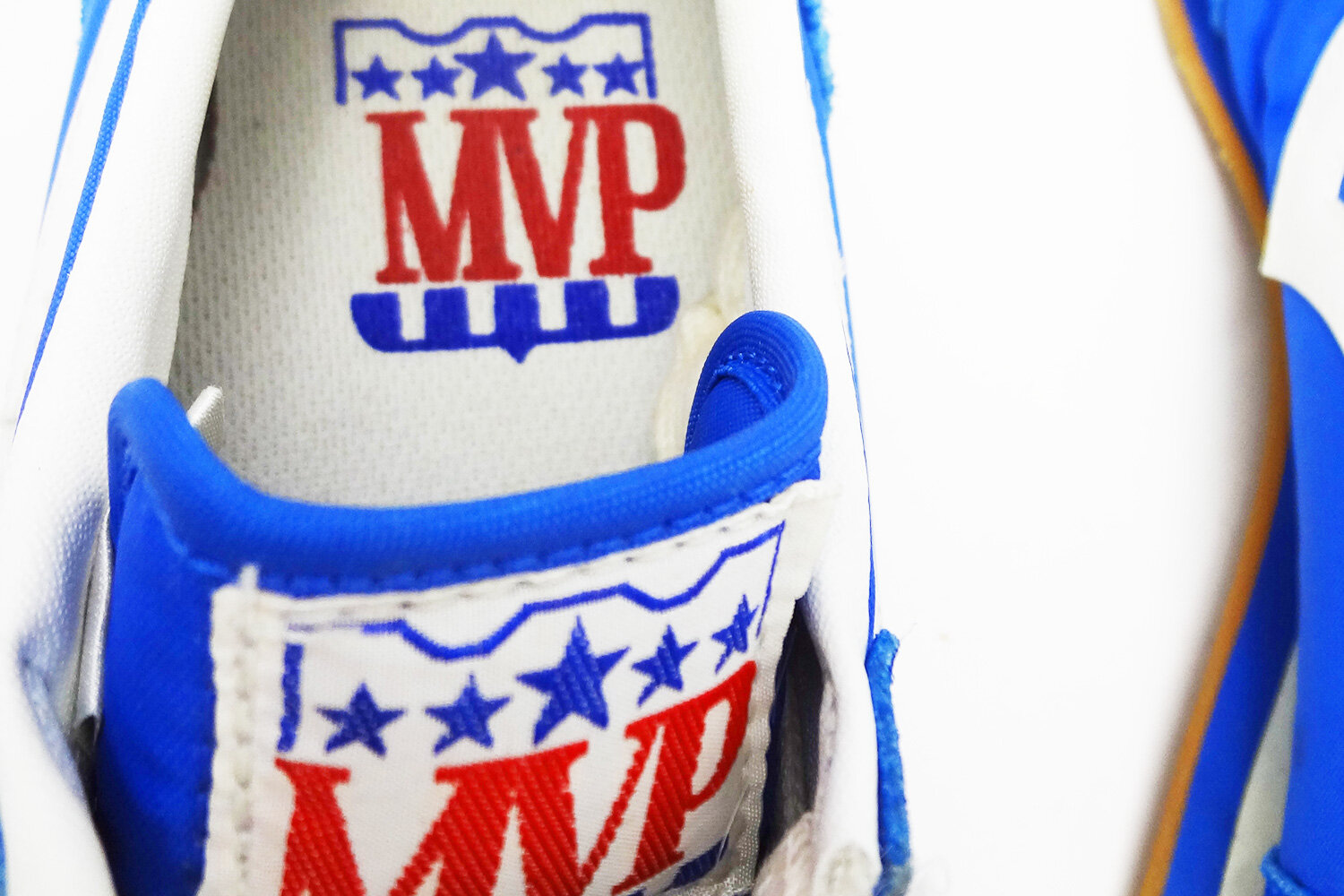 MVP brand vintage sneaker woven label detail @ The Deffest