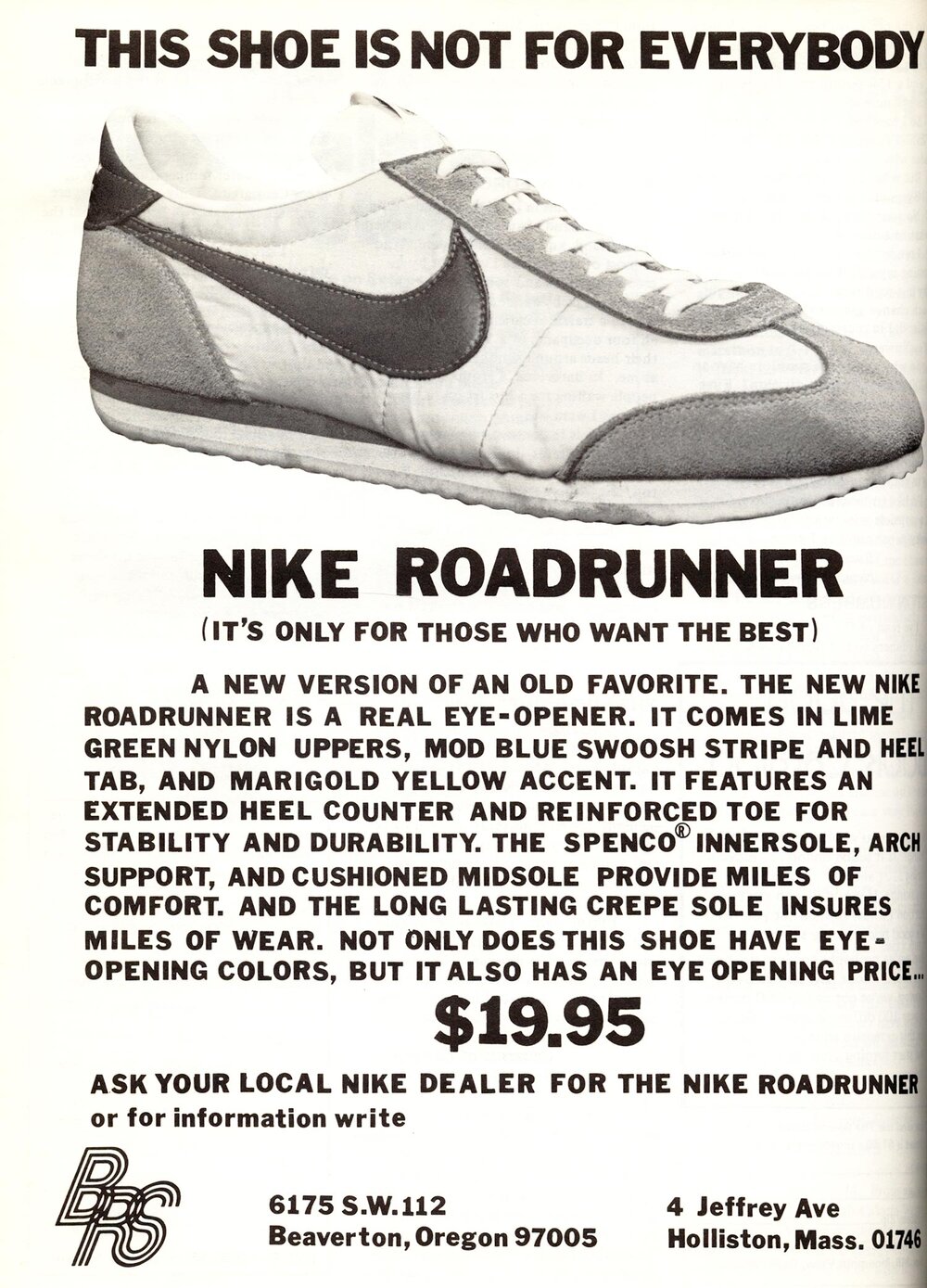 The Deffest®. A vintage retro sneaker — Nike Roadrunner 1970s vintage sneakers