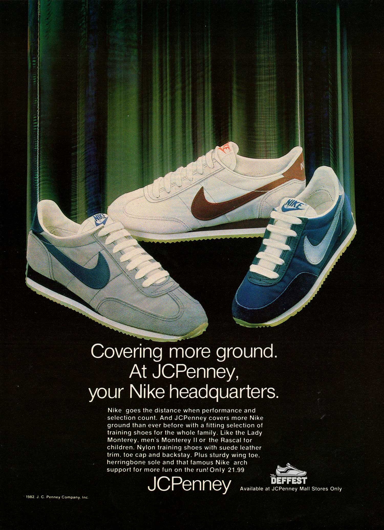 Deffest®. A vintage and retro sneaker — Nike Monterey II, Rascal, Monterey 1982 JCP sneaker ad