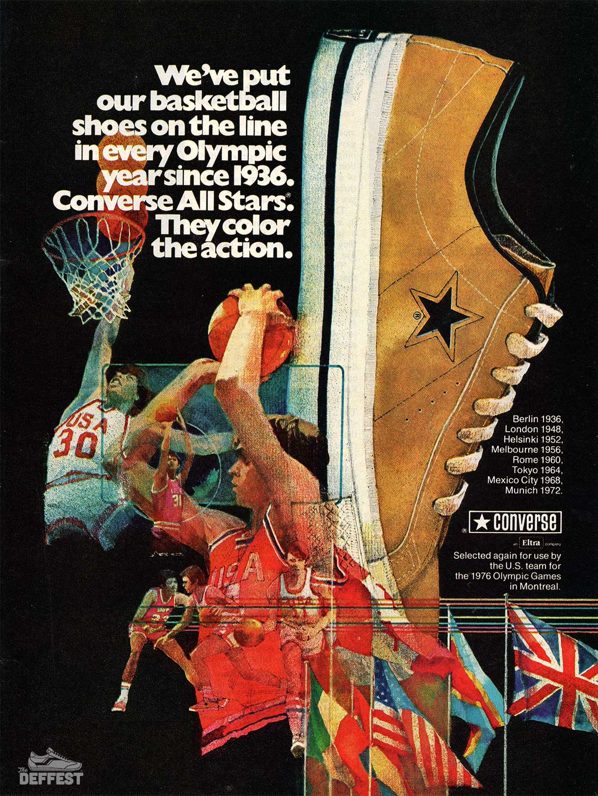 The Deffest®. A vintage and retro sneaker blog. — Hoop Stars: Converse  All-Stars 1975 Basketball Shoes Vintage Sneakers Print Ad