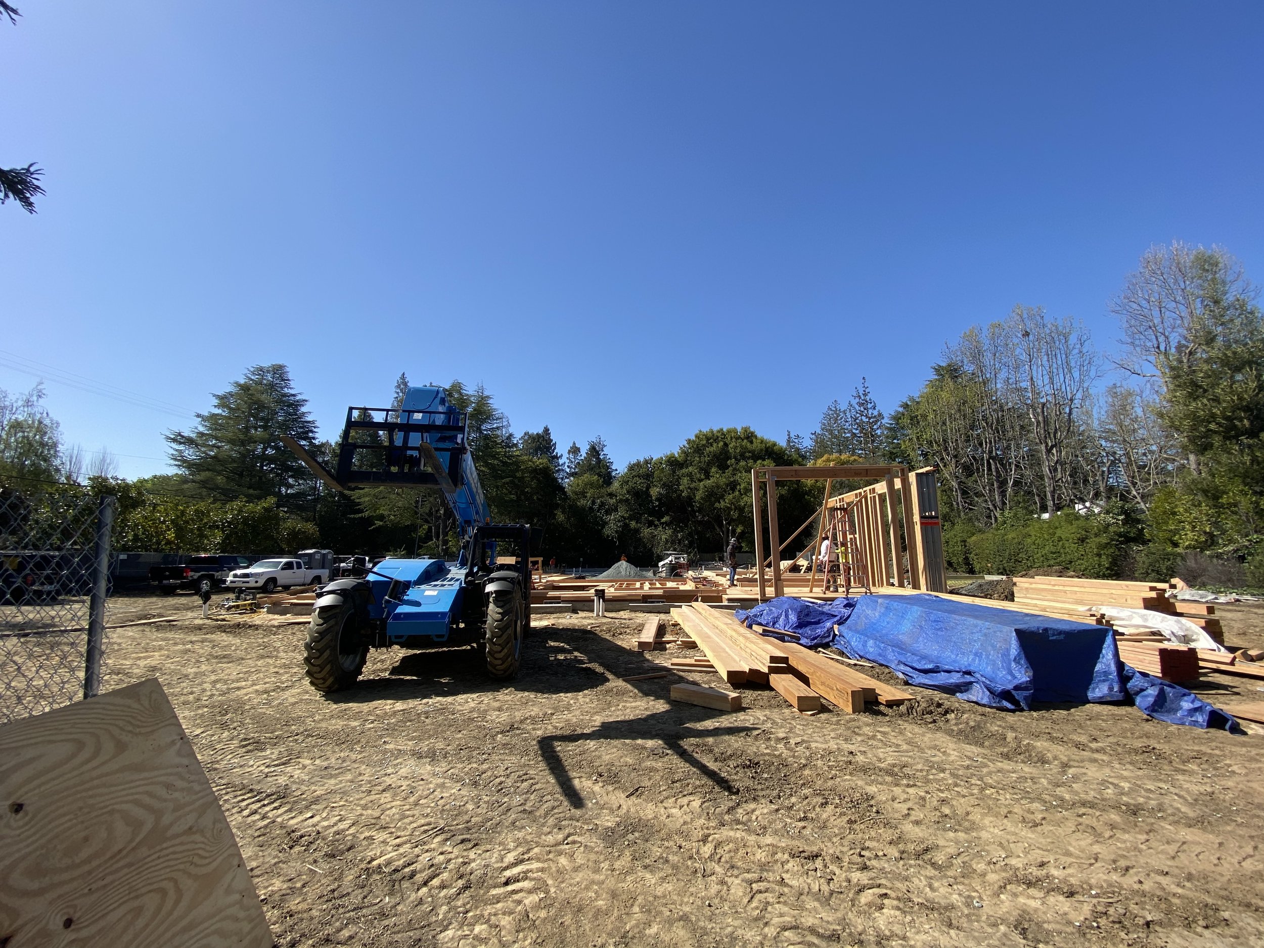 framing rising above ground