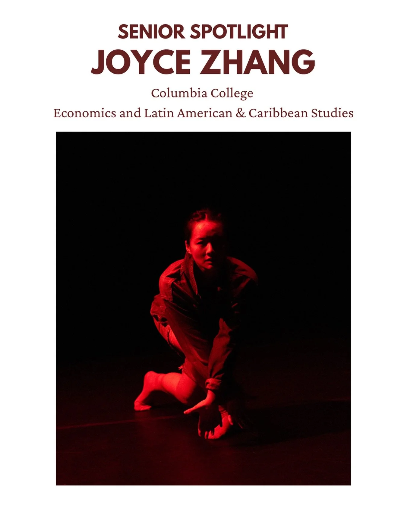 Joyce performs in CBC&rsquo;s Spring Gala in two original works by Jacob Glendenning and Isabella Llorens (CC&rsquo;26)!

Tickets available at the link in bio

Joyce&rsquo;s favorite CBC memory: &ldquo;I&rsquo;ve loved getting the opportunity to work