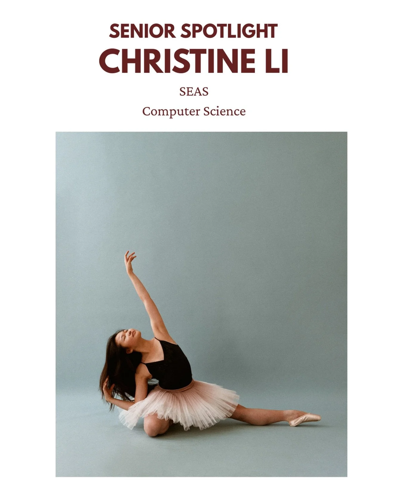 Christine performs this Saturday in Balanchine&rsquo;s &ldquo;Concerto Barocco&rdquo;!

Tickets available at the link in bio

Christine&rsquo;s favorite CBC memory: &ldquo;Dancing in Serenade in my sophomore year was an absolute dream come true. Gett