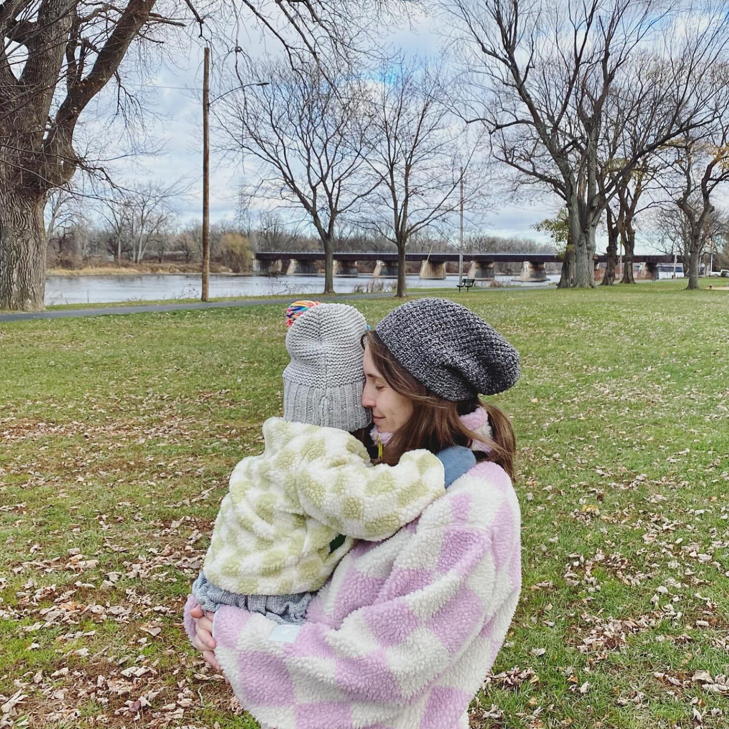 Last weekend matchy-matchy with my baby baby. (It was very cold)