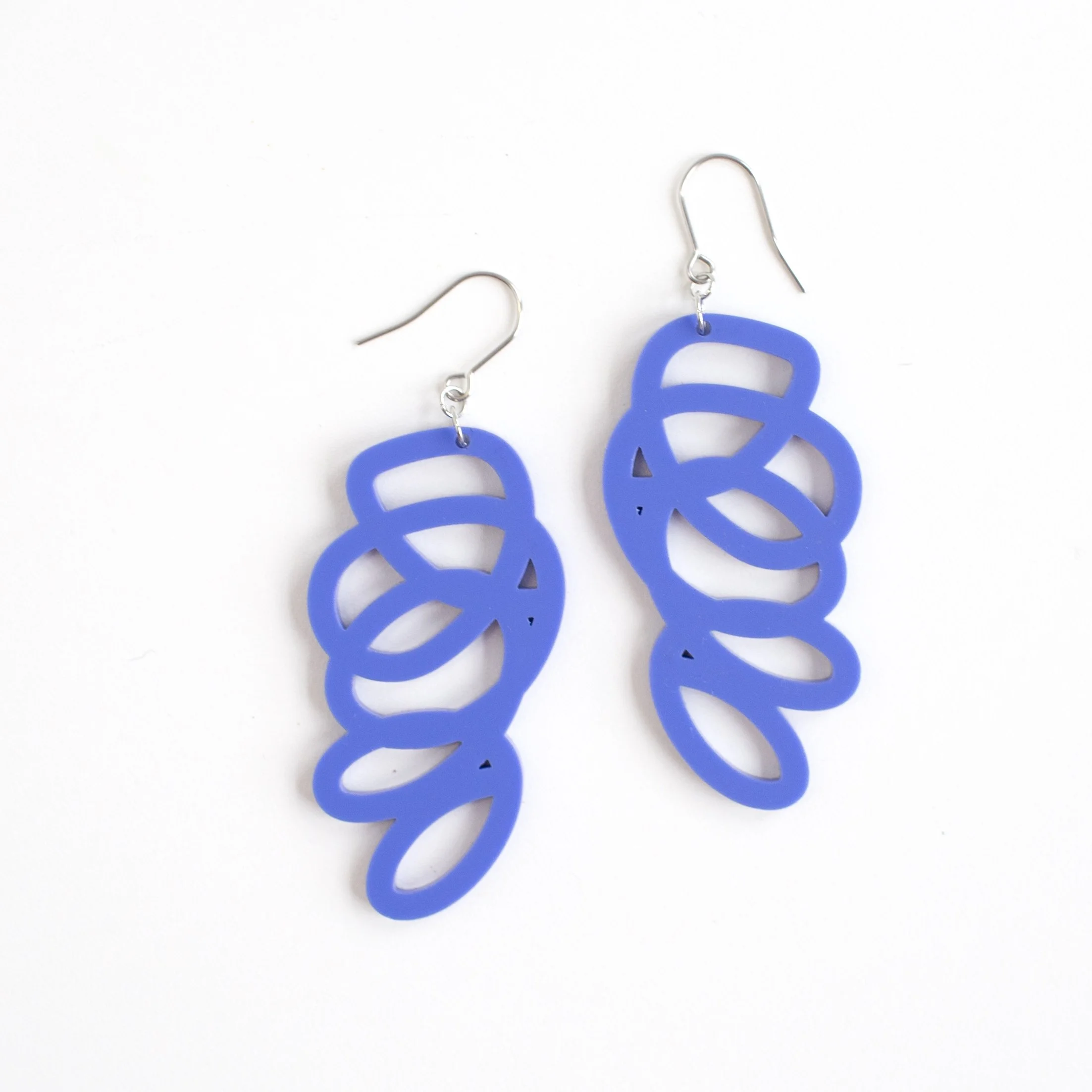 XL Scribble Earrings in Matte Dark Periwinkle