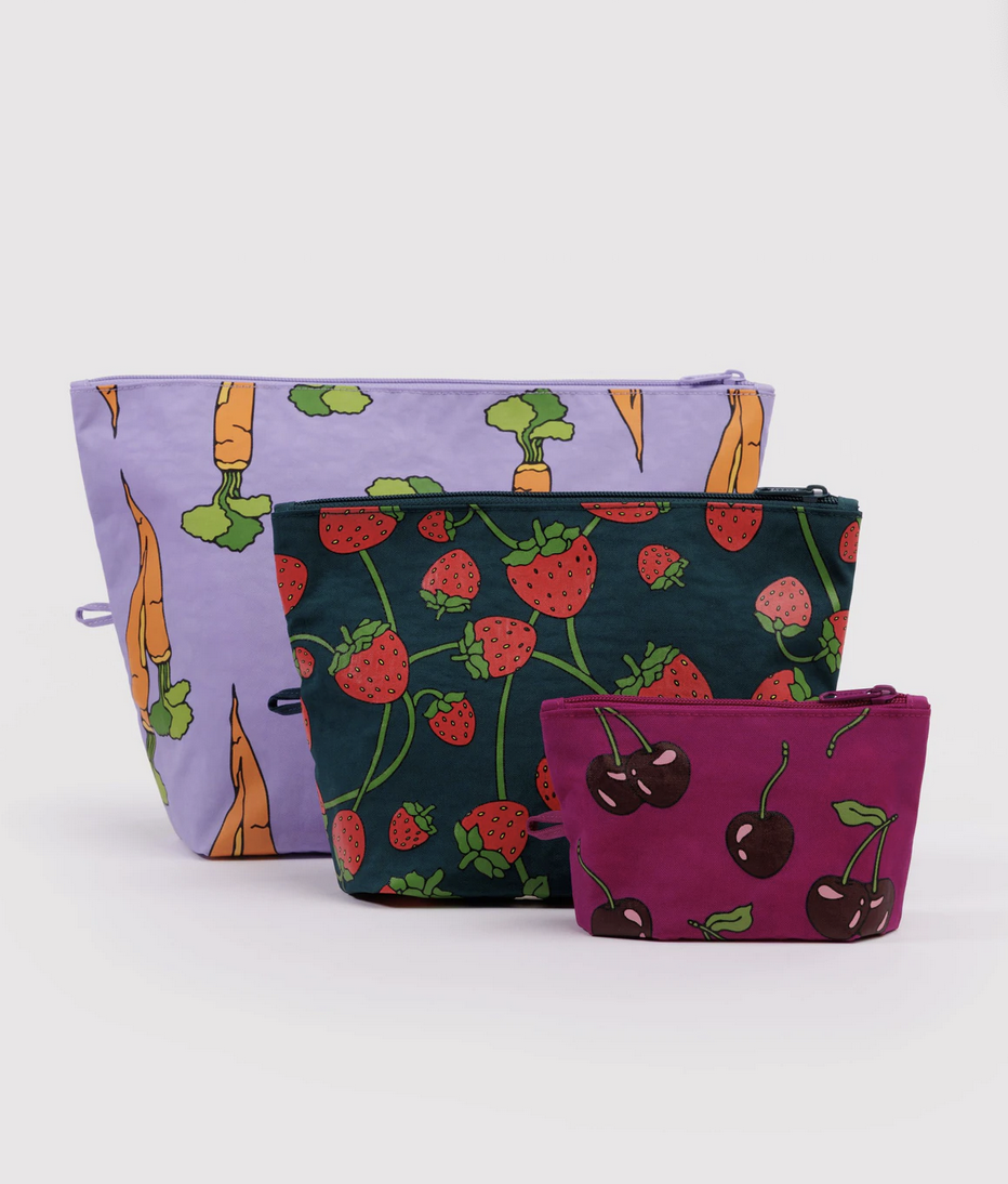 Baggu Go Pouch Set in Carrots & Berries