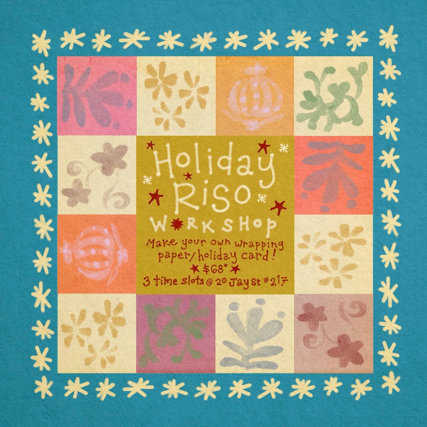 In conjunction with our lucky &amp; friends holiday market on 12/2, we are running holiday riso workshops in our studio (same building as @usaginy the market venue!). This will be a demo-style workshop to provide a beginner experience in printing wit