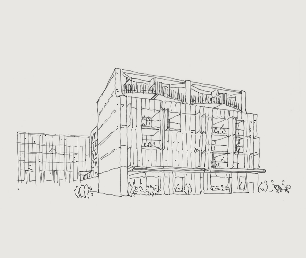 Sketch: Looking up at Balfe Park Lane from Nicholson Street.