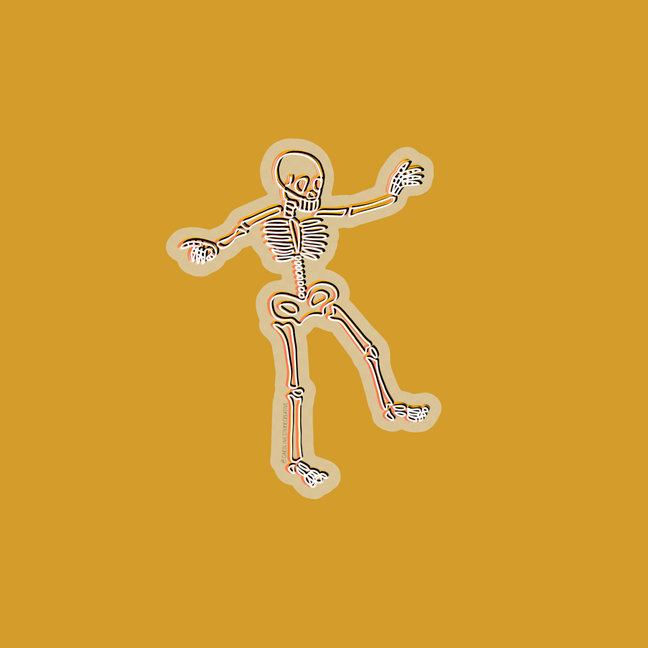 Clear Skeleton Sticker