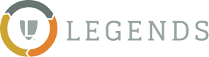 Legends logo with stylized circle and shield emblem