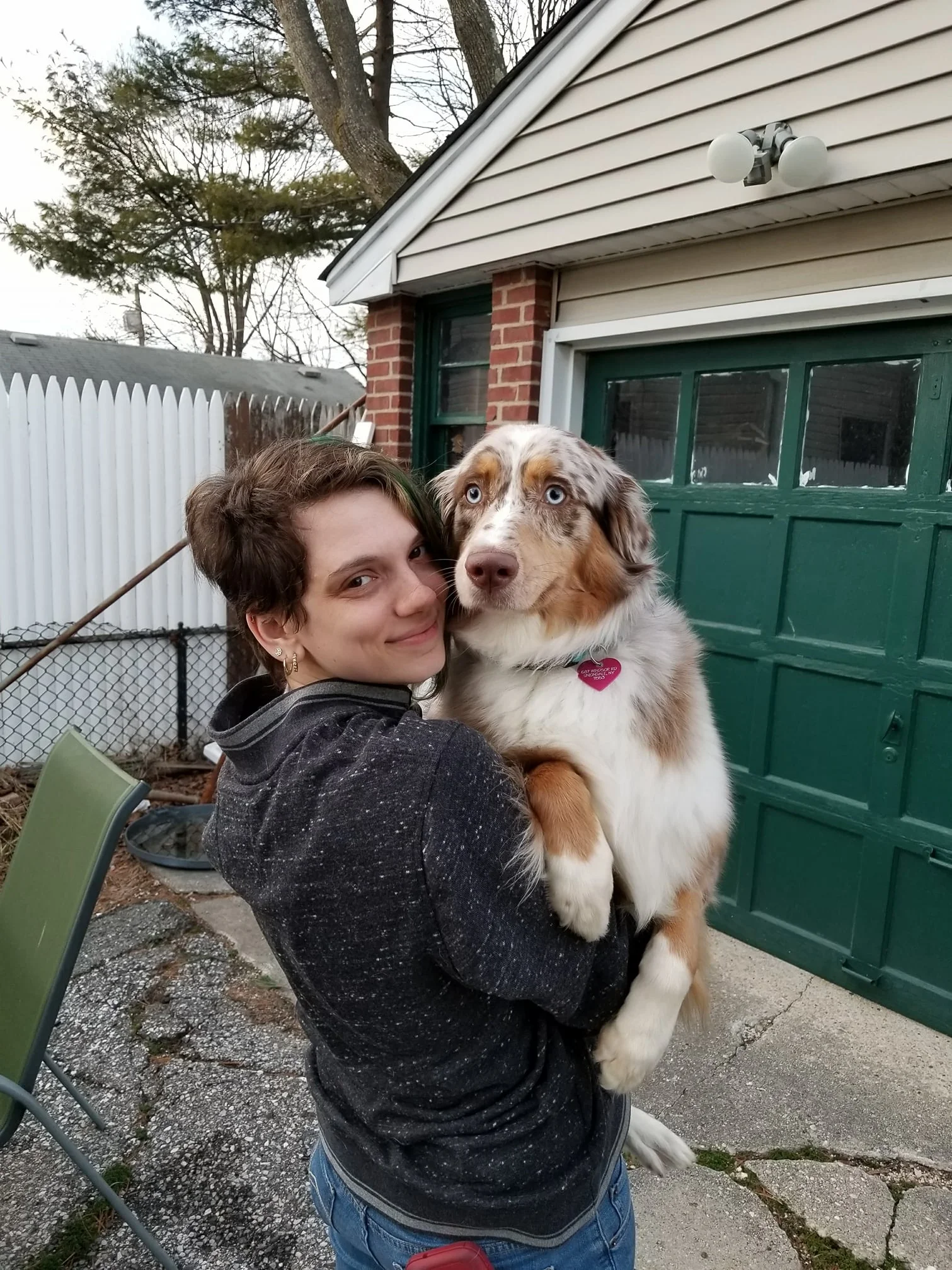"Me with my pup, Pandora"